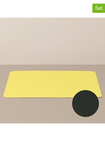 RITZENHOFF 4-delige set: dienbladplacemats geel/zwart - (L)39,5 x (B)33,5 cm