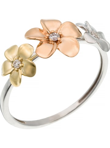 DIAMANTA Złoty pierścionek "Ikebana" z diamentami
