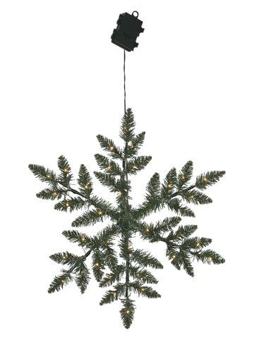 Best Season Decoratieve ledhanger "Snowflake" groen - Ø 50 cm