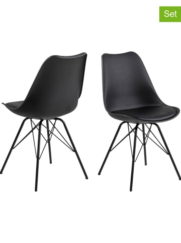 AC Design 2-delige set: eetkamerstoelen "Eris" zwart - (B)48,5 x (H)85,5 x (D)54 cm