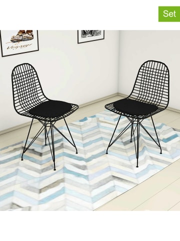Scandinavia Concept Krzesła (2 szt.) "Kafes" w kolorze czarnym - 45 x 80 x 42 cm