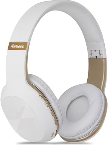 SWEET ACCESS Bluetooth-On-Ear-Kopfhörer mit FM-Radio in Weiß/ Gold