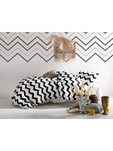Colorful Cotton Beddengoedset "Small Zigzag" zwart/wit