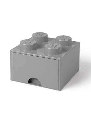 LEGO Pojemnik "Brick 4" w kolorze szarym z szufladami - 15,8 x 11,3 x 15,8 cm