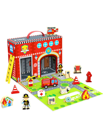 Tooky Toy Speelkoffer "Fire Station" met accessoires - vanaf 3 jaar