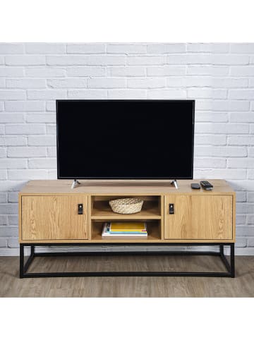 THE HOME DECO FACTORY TV-meubel "Abbott" naturel/zwart - (B)117 x (H)48 x (D)39 cm