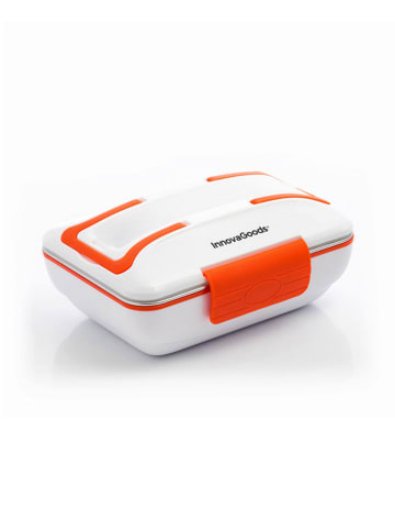 InnovaGoods Elektryczny pojemnik w kolorze biało-pomarańczowym na lunch - 1 l