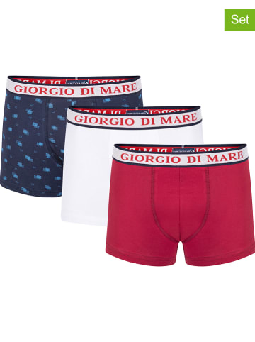 GIORGIO DI MARE 3-delige set: boxershorts rood/wit/donkerblauw