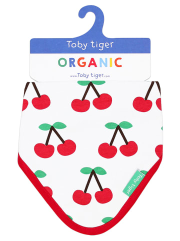Toby Tiger Chusta trójkątna w kolorze biało-czerwonym - 35 x 25 cm