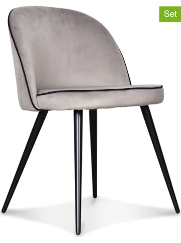 Deco Lorrie 2-delige set: stoelen "Ingrid" taupe - (B)48 x (H)77 x (D)50 cm