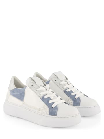NoGRZ Skórzane sneakersy "B.Lafon" w kolorze biało-niebieskim