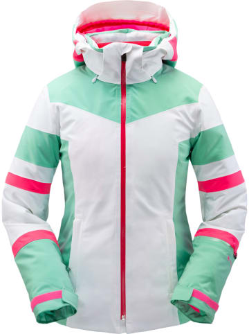 SPYDER Kurtka narciarska "Captivate GTX" w kolorze biało-turkusowym