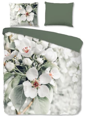 Good Morning Beddengoedset "Blossom" wit/groen