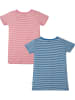 Frugi 2-delige set: shirts "Pointelle" lichtroze/blauw