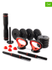 InnovaGoods 16-częściowy zestaw ciężarków do ćwiczeń w kolorze czarno-czerwonym