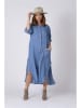 Plus Size Company Linnen jurk "Kara" blauw