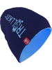Dwustronna czapka beanie "Troll" w kolorze błękitno-granatowym