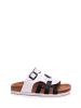Moosefield Leren slippers wit/zwart