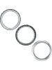 Saint Francis Crystals 3-delige set: verzilverde ringen met Swarovski-kristallen