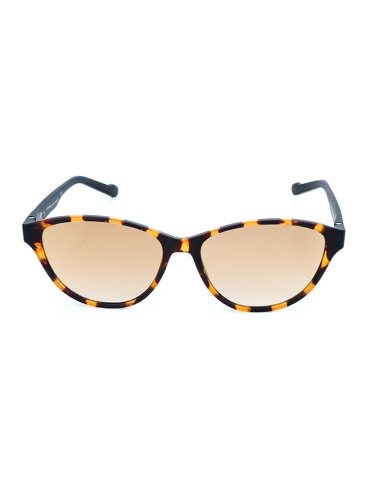Damen-Sonnenbrille in Schwarz/ Gelb