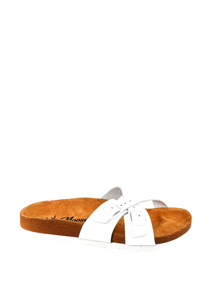 Witte leren slippers cheap