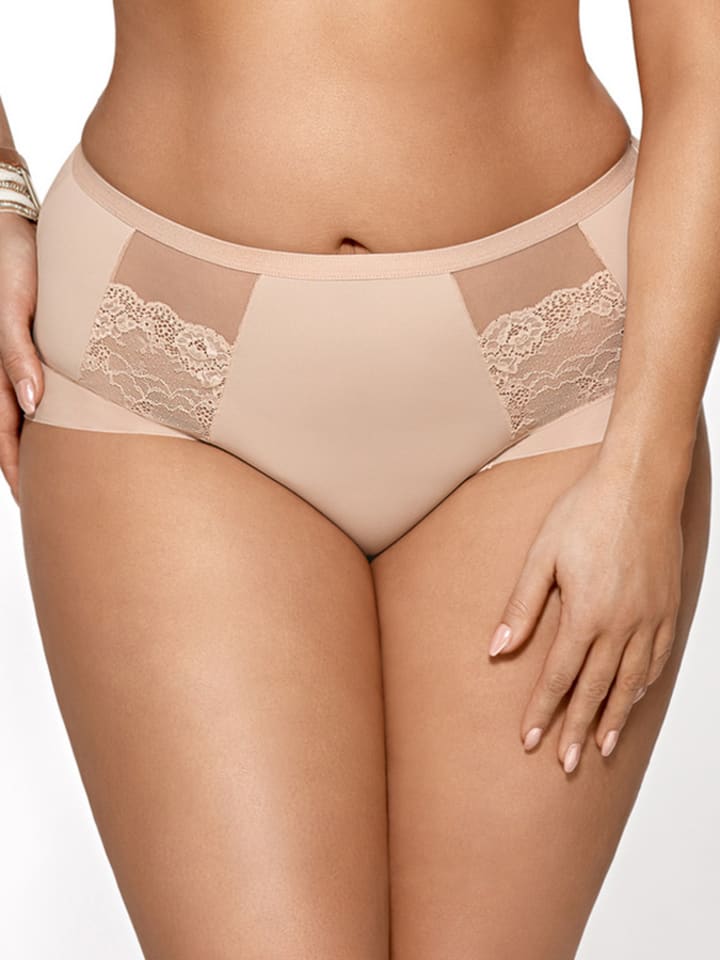 Figi high waist w kolorze beżowym