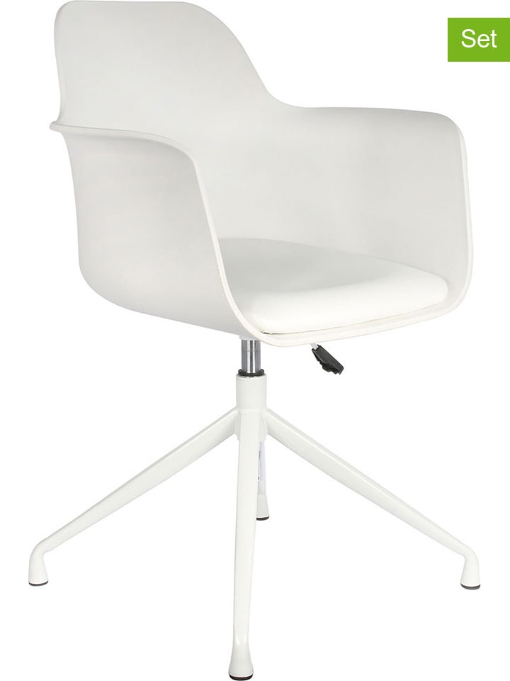 2-delige set: bureaustoelen "Chicago" wit - (B)60 x (H)78 x (D)57,5 cm