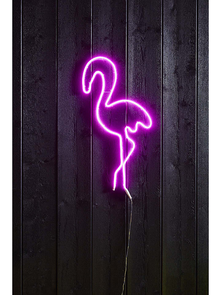Ledfiguurlamp "Flatneon - Flamingo" roze - (B)35 x (H)74 cm