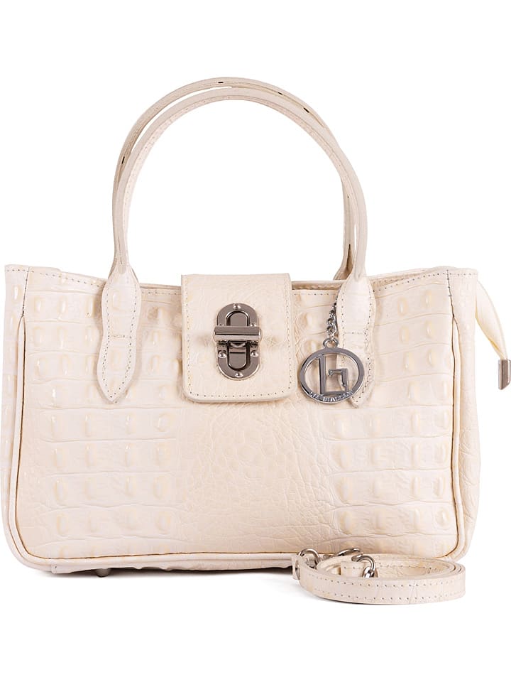 Lia Biassoni Leren handtas beige B 26 x H 17 x D 12 cm