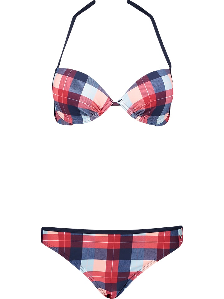 Bikini "Carolin" w kolorze granatowo-czerwonym