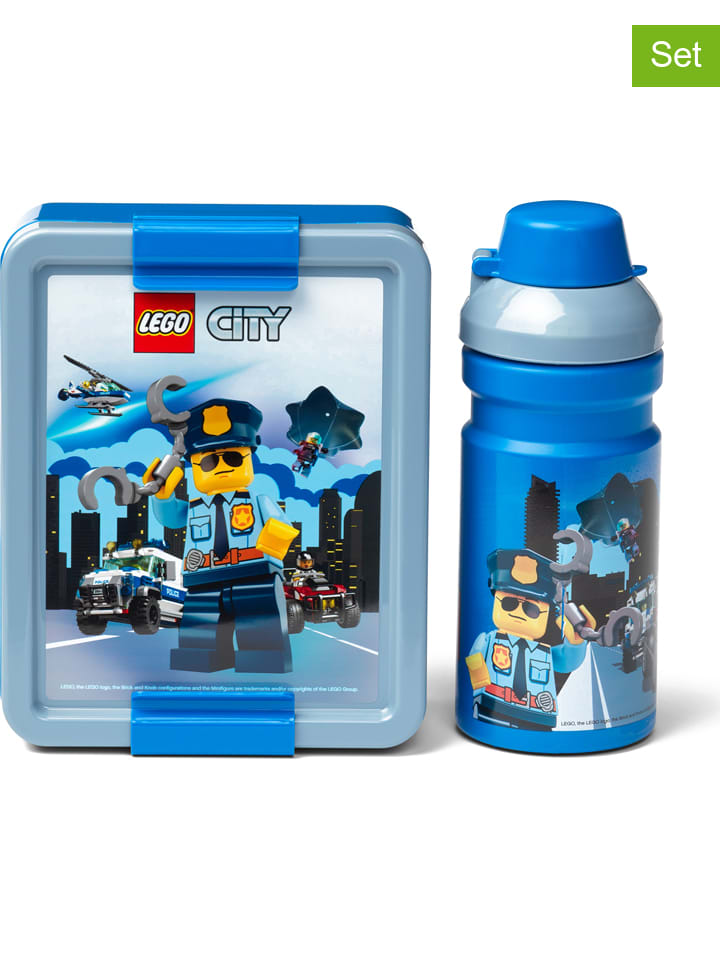 2-częściowy zestaw "Lego City" w kolorze niebieskim na lunch