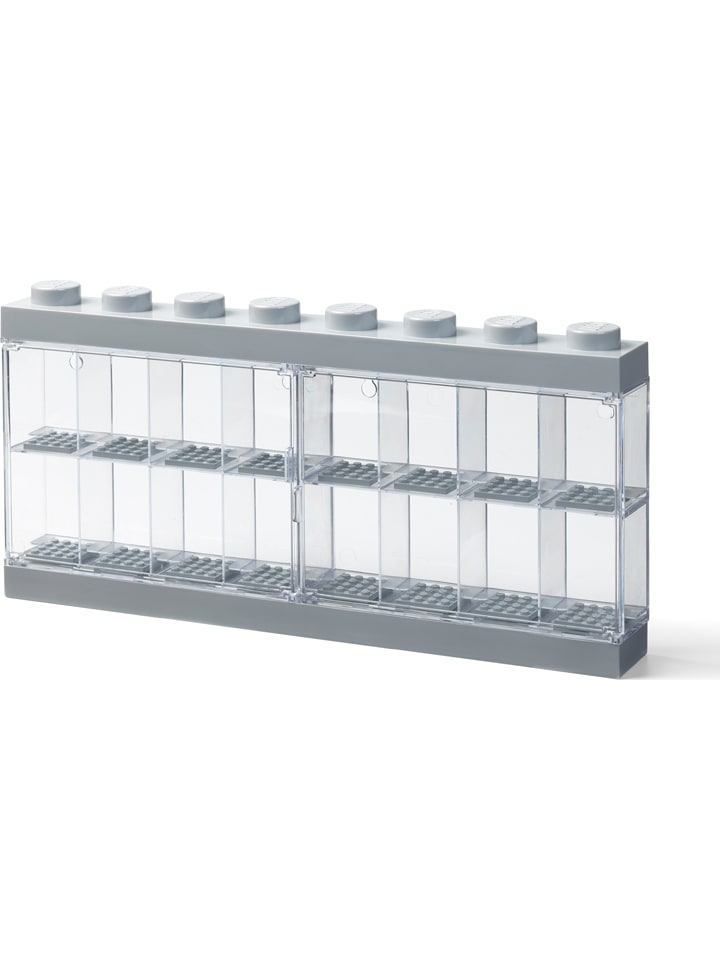 Figuren-Schaukasten in Grau - (B)38,2 x (H)18,4 x (T)4,7 cm
