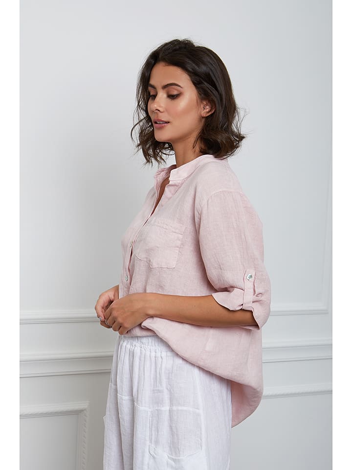 Leinen-Bluse "Helly" in Rosa