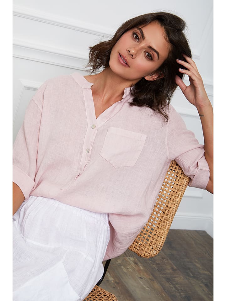 Roze linnen blouse on sale