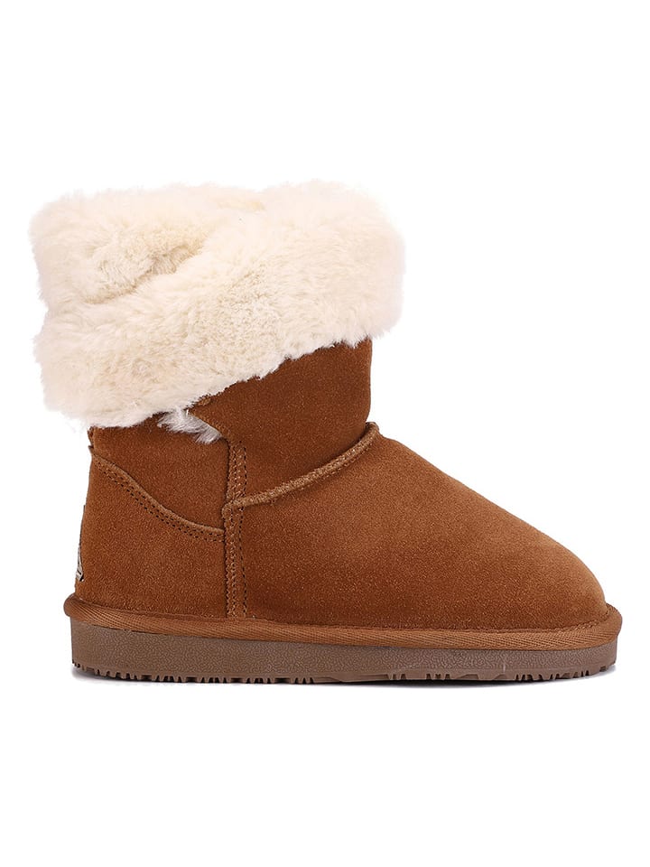 Leren winterboots "Fiore" lichtbruin
