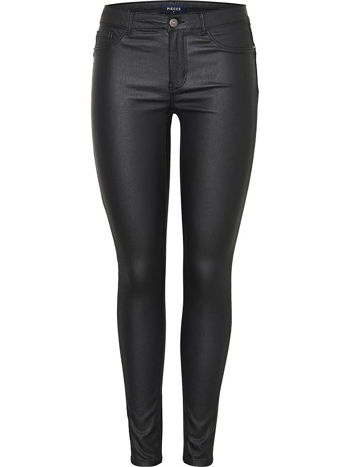 Pieces Spodnie Shape Up Paro Skinny fit w kolorze czarnym najlepsze wyprzeda e w limango