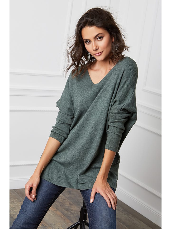 Sweter "Beder" w kolorze khaki