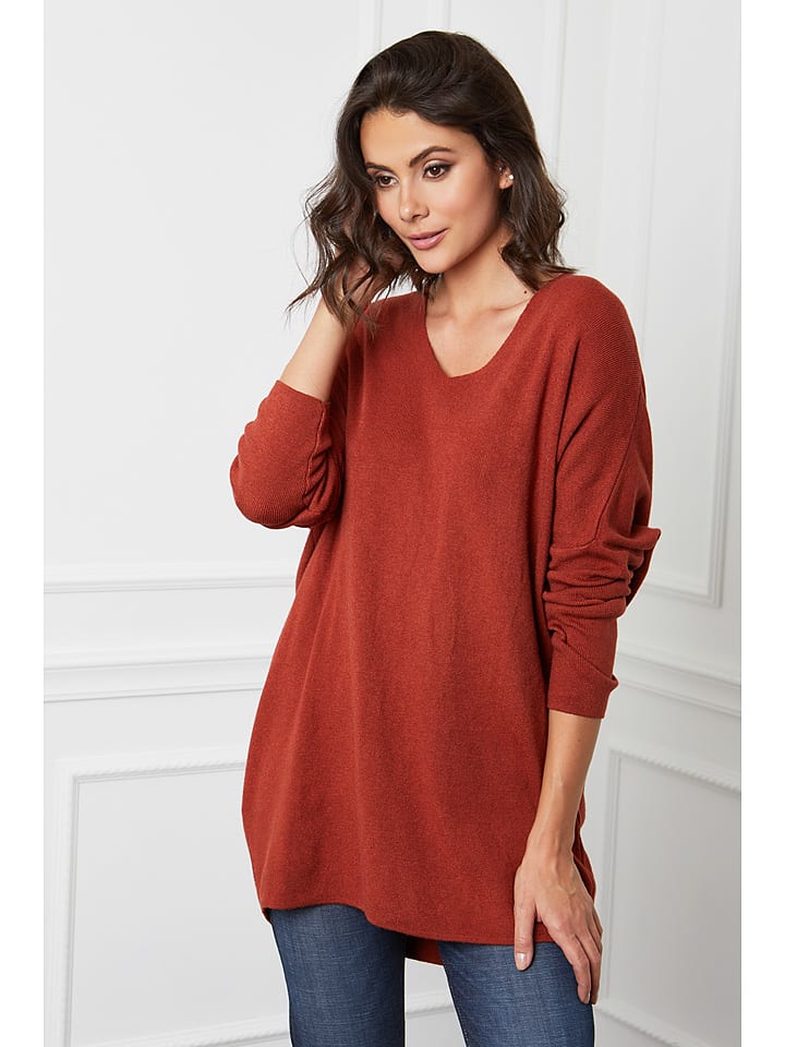 Sweter "Beder" w kolorze ceglanym