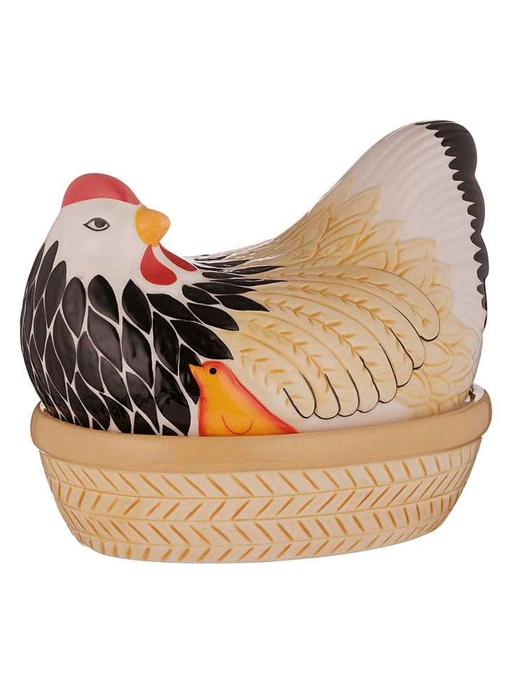 Eierbehälter in Beige/ Schwarz - (B)21 x (H)16,5 x (T)18 cm