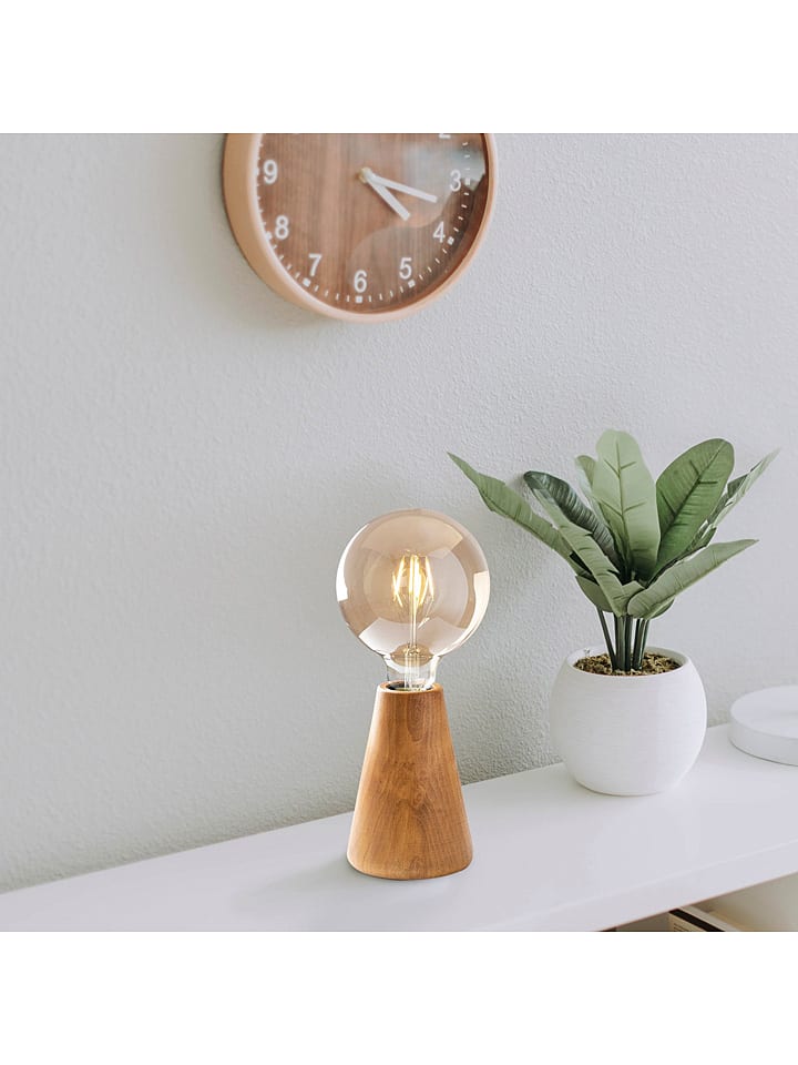 Lampa stołowa "Kavuk" w kolorze jasnobrązowym - wys. 15 x Ø 9,5 cm