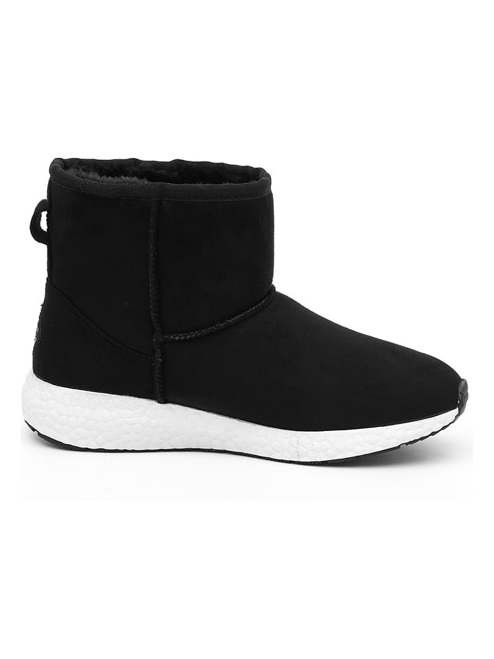 Leder-Winterboots "Spotty" in Schwarz