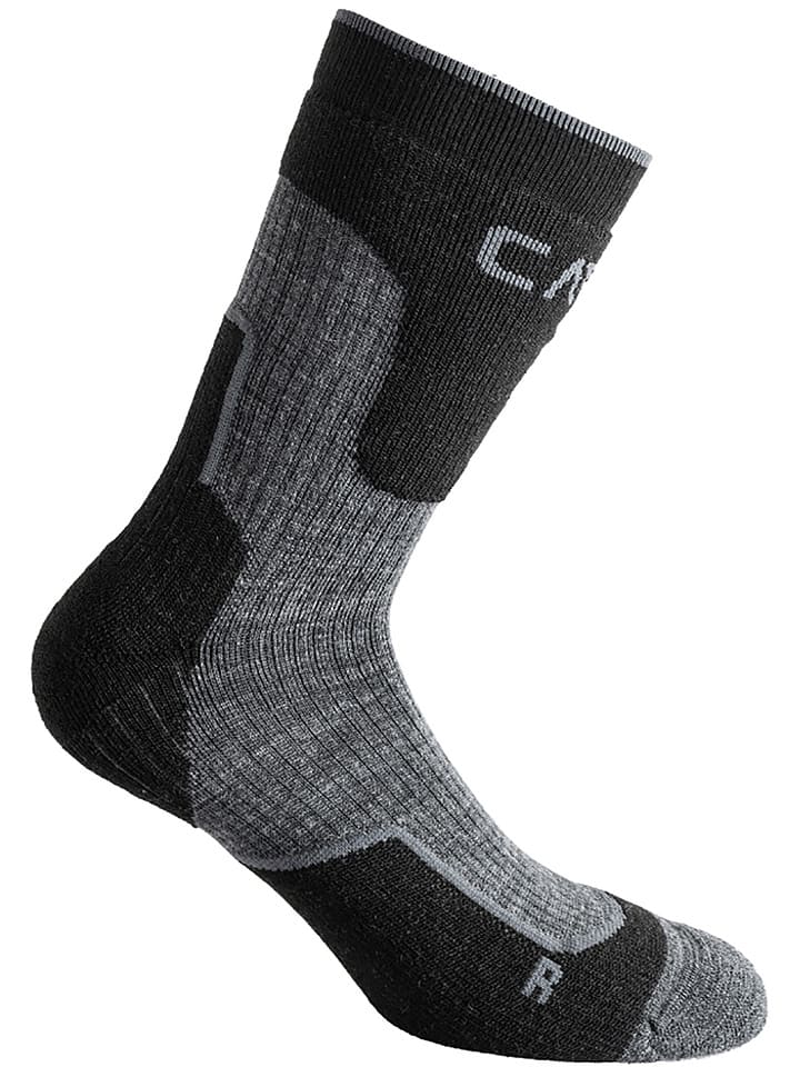 Trekkingsocken in Grau/ Schwarz