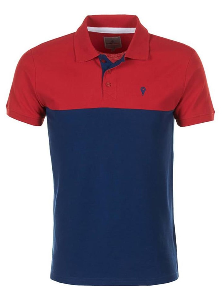 Koszulka polo "Caloste" w kolorze granatowo-czerwonym