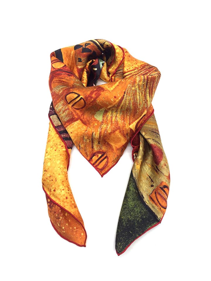 Made in Silk Seiden-Tuch in Orange/ Bunt (L)90 x (B)90 cm günstig kaufen