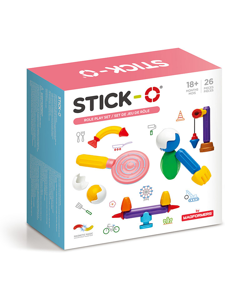 26-częściowy zestaw magnetyczny "STICK-O Role Play" - 18 m+