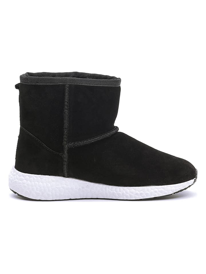 Leder-Winterboots "Boop" in Schwarz