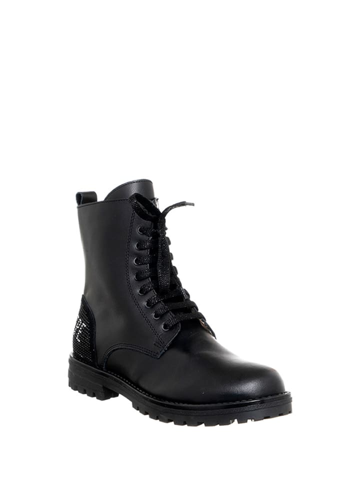 Leder-Boots in Schwarz