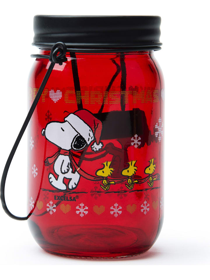 Lampion "Peanuts" w kolorze czerwonym - wys. 13 x Ø 7,5 cm