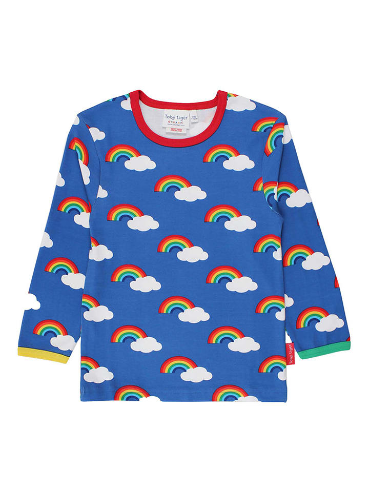 Longsleeve "Rainbow" in Blau/ Rot