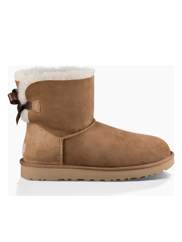 Lammfell-Winterboots "Mini Bailey Bow II" in Camel